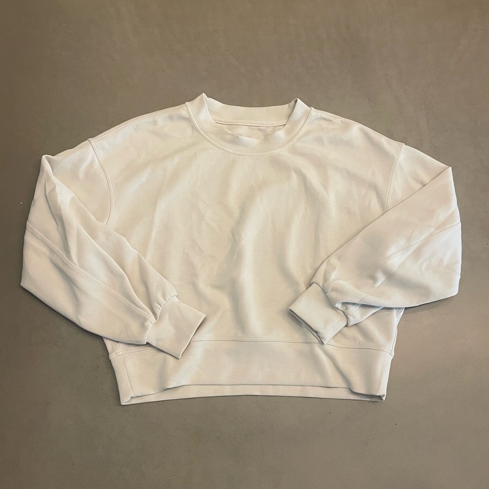 Lululemon Softstreme Perfectly Oversized Cropped Crew - Light Ivory